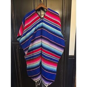 Mexican Serape Saltillo Gavan Poncho, Adult, New, Beautiful